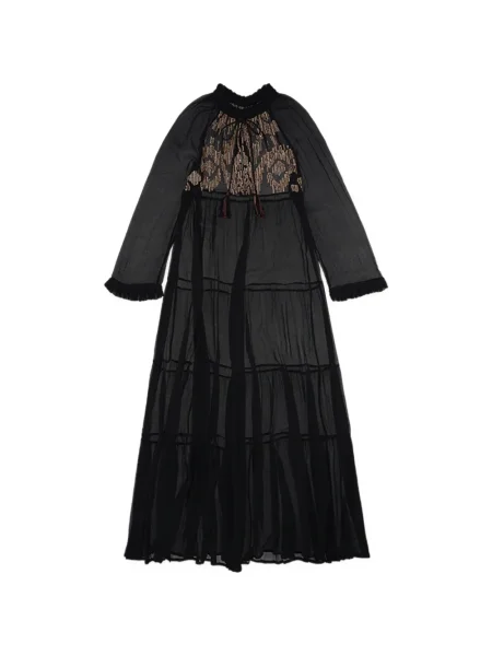 Rochie maxi Fortela de mătase de costum negru