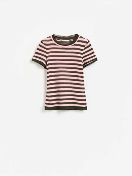 Reserved Bluză în dungi multicolor