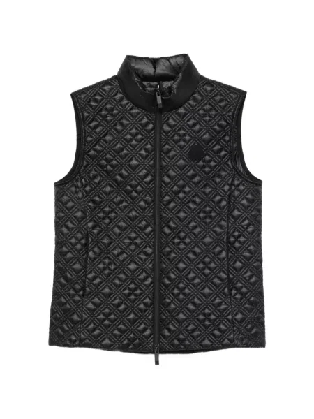 Matlasat geacă Moncler fără mâneci negru