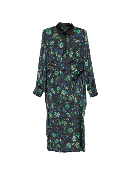 Rochie Sacai cu model floral cu imagine maro