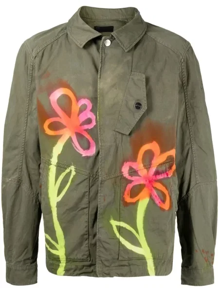 Geacă cu puf Stain Shade cu model floral verde