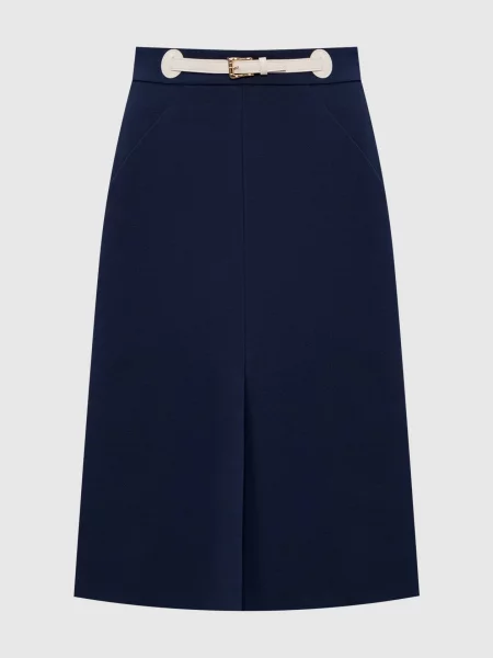 Спідниця міді з вовни та шовку Valentino синя