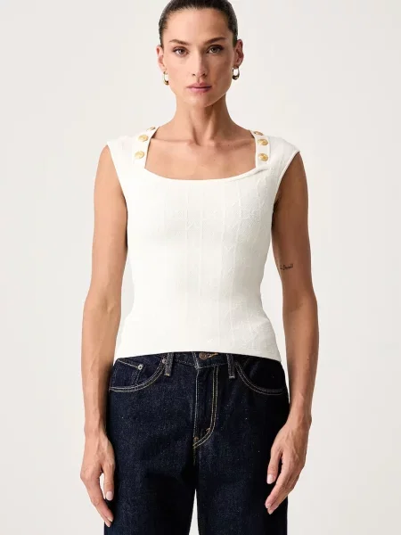 Marciano by Guess bluză pentru femei cu vâscoză YAMNA bej