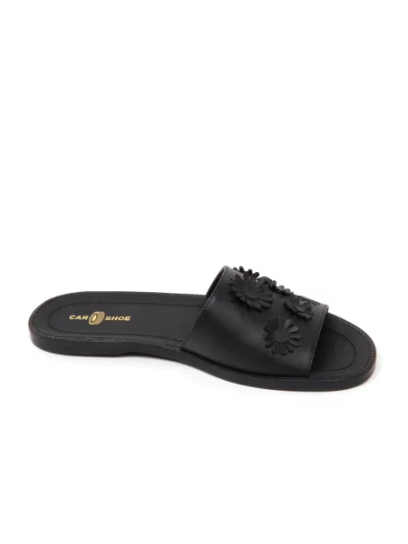 Klapki Car Shoe skórzane czarne