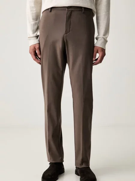 Paul&Shark pantaloni chinos pentru bărbați cu modal maro
