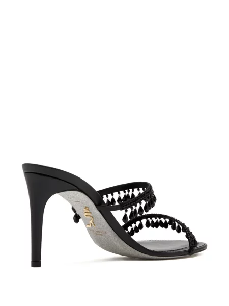 Sandale Rene Caovilla de cristal negru