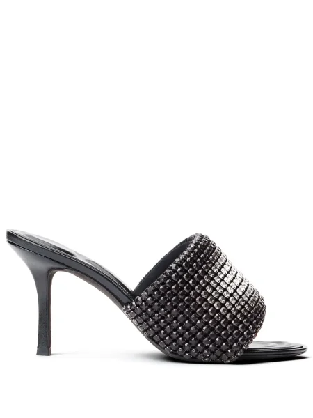 Papuci tip mules Alexander Wang de cristal negru