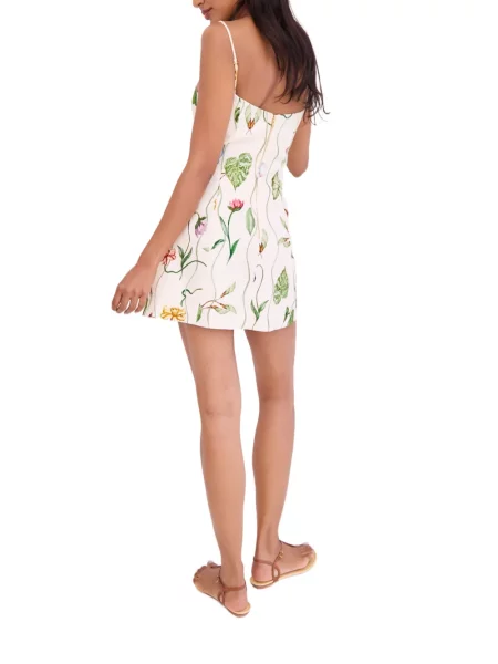 Rochie mini Cara Cara cu model floral cu imagine alb