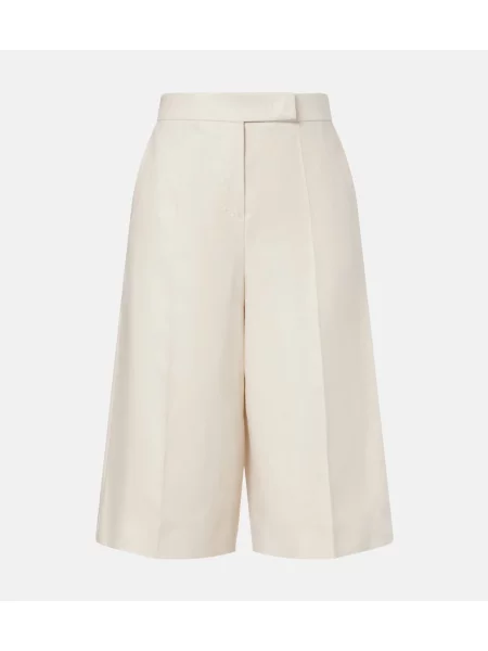 Lniane bermudy Max Mara białe