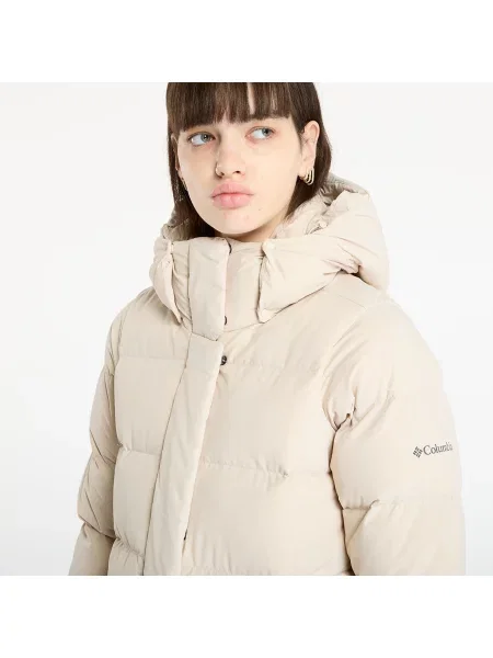 Dámsky páperový kabát Columbia Amaze Puff Long Hooded dark stone béžová