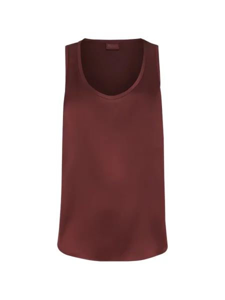 Top Brunello Cucinelli din satin maro
