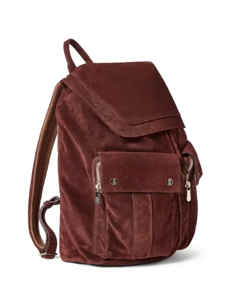 Rucsac Brunello Cucinelli din piele de căprioară maro