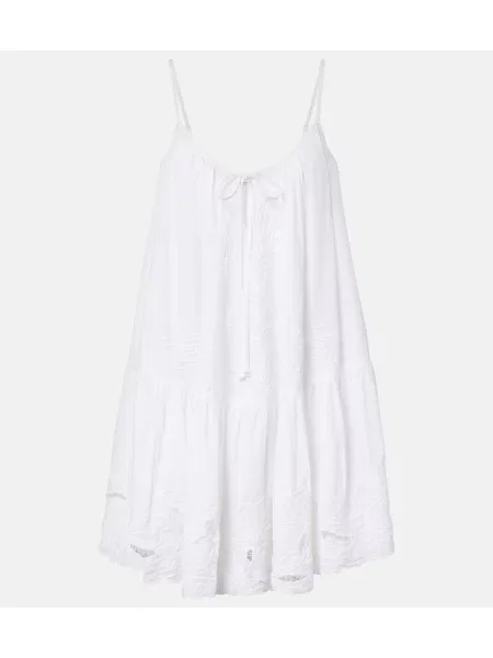 Rochie Juliet Dunn cu broderie din poplin alb
