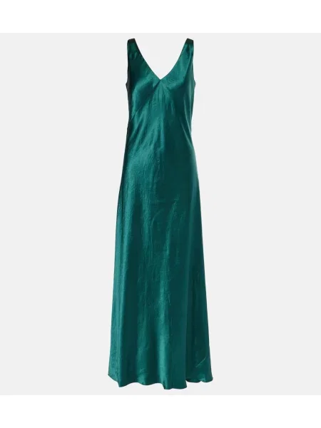 Rochie Vince din satin de costum verde