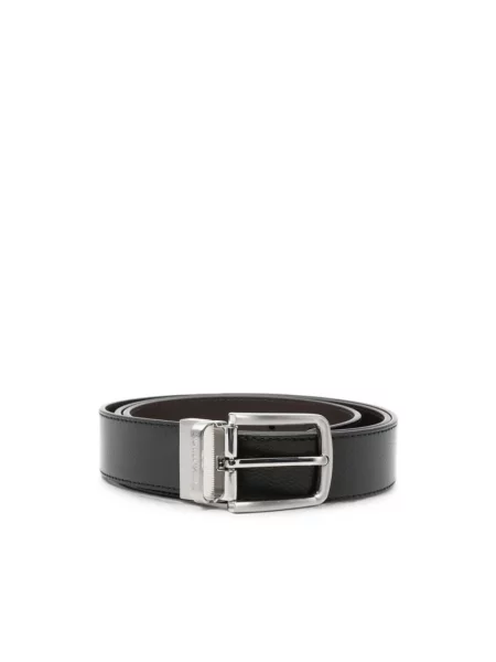 Pasek Emporio Armani skórzany czarny