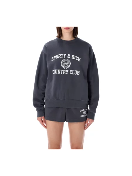 Bluza nierozpinana Sporty And Rich z okrągłym dekoltem szara