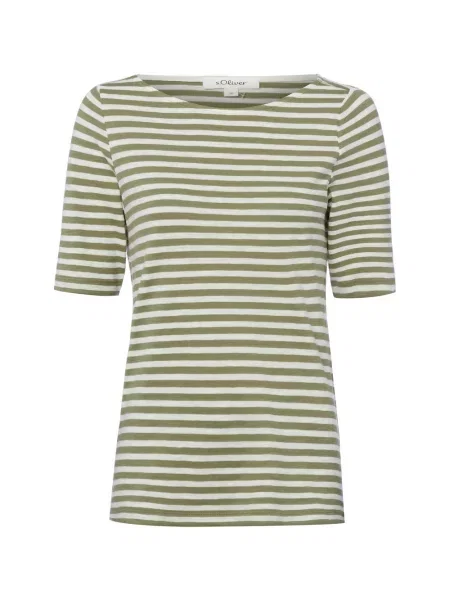 T-shirt o kroju relaxed fit z czystej bawełny S.oliver Red Label zielona
