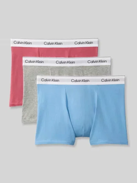 Obcisłe bokserki o kroju regular fit z mieszanki bawełny w zestawie 3 szt. Calvin Klein Underwear różowe