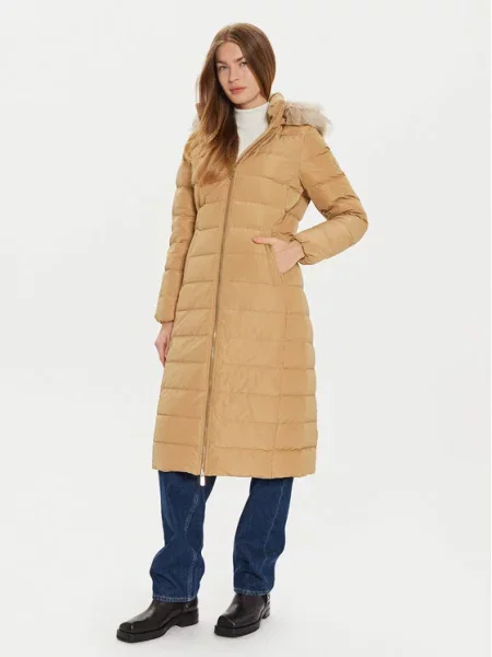 Vatovaná bunda Tommy Hilfiger béžová