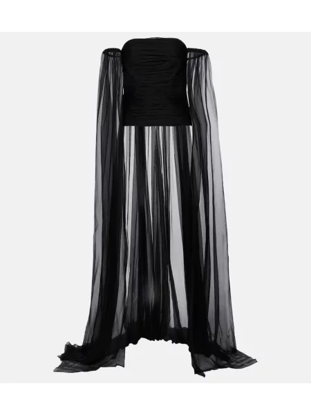 Top Valentino de mătase negru