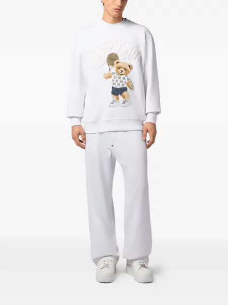 Hanorac crewneck Philipp Plein alb