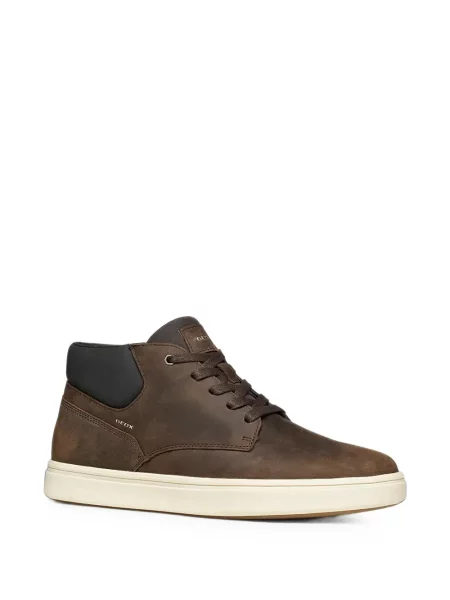 Fűzős bőr sneaker Geox barna
