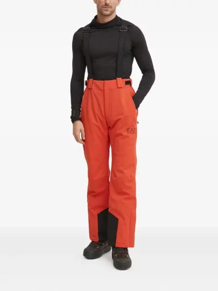 Pantaloni Ea7 Emporio Armani cu imagine portocaliu