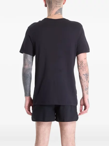 Kötött levágott póló Nike nyomtatás fekete