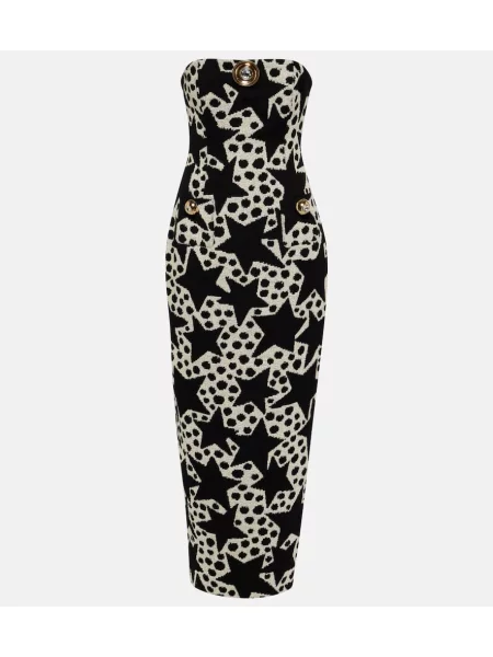 Sukienka maxi Area żakardowa z kryształkami garniturowa