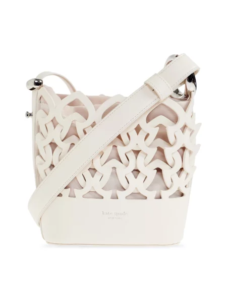 Kapelusz Kate Spade skórzany beżowy