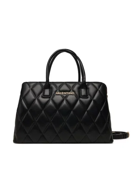 Lniana torebka Valentino Bags czarna
