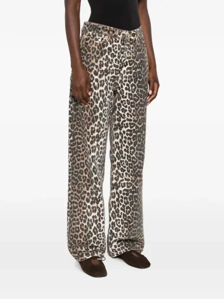 Blugi Ganni cu imagine cu model leopard