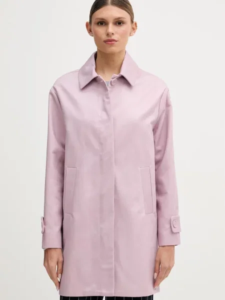 United Colors of Benetton płaszcz z bawełny różowy