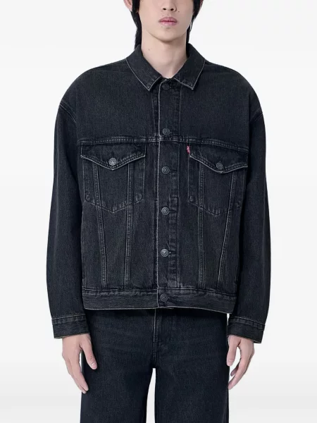 Geacă cămașă Levi's® cu autograf din jerseu negru