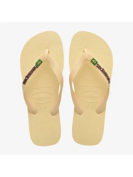 Klapki Havaianas z logo beżowe