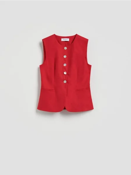 Reserved Жилет з льоном червоний