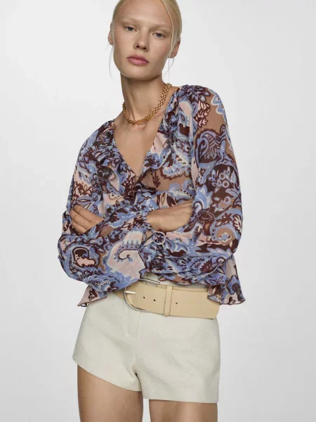 Блуза MANGO синій