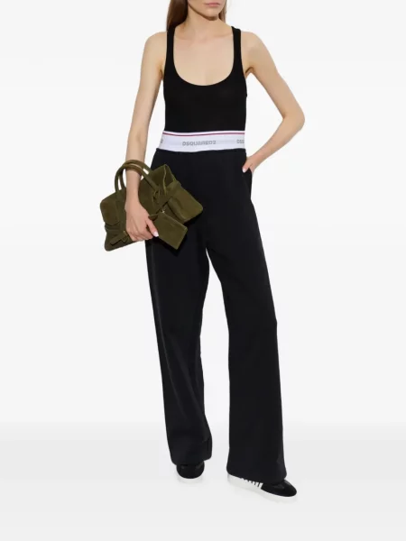 Pantaloni sport Dsquared2 cu autograf negru