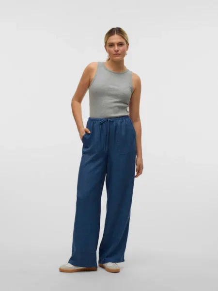 Vero Moda Szövet nadrág Melaney Sötétkék kék