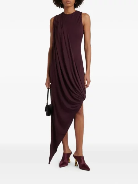 Rochie Victoria Beckham asimetrică drapată violet