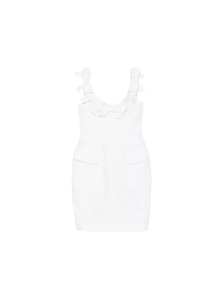 Sukienka mini Shushu/tong z kokardką garniturowa biała