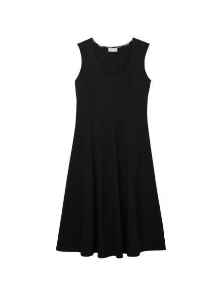 Rochie midi Calvin Klein în linie A negru