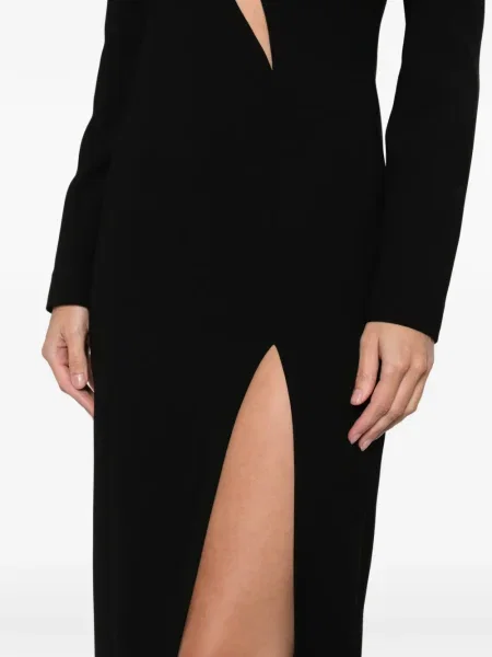 Rochie maxi Silk Love & Lace de mătase lungă de costum negru