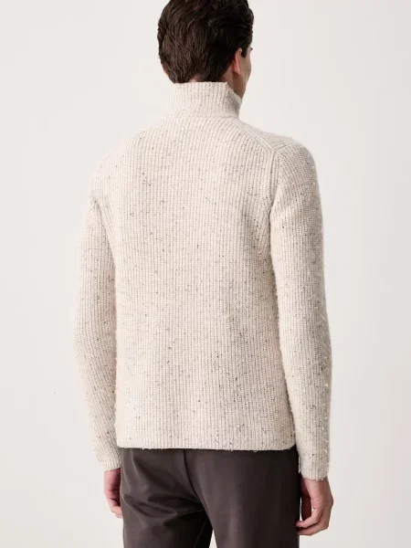Sweter z dzianiny z prążkowanymi wykończeniami G-star Raw beżowy