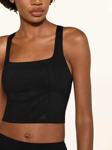Podprsenka adidas x entire studios Optime Training Medium Support Bra Tank Black XS černá