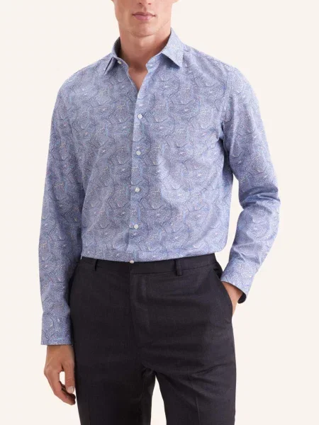 Seidensticker Koszula Biznesowa O Kroju Slim Fit blau niebieska