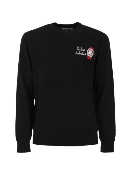 Pulover Mc2 Saint Barth cu broderie negru