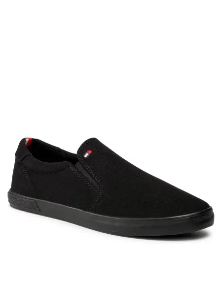 Tenis superge Tommy Hilfiger Iconic Slip On Triple Black bela