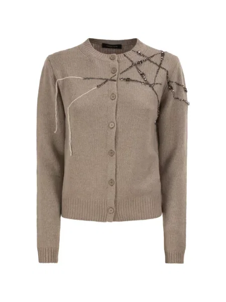 Cardigan Fabiana Filippi cu broderie maro