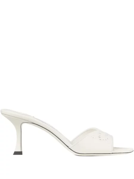 Papuci tip mules Jimmy Choo alb